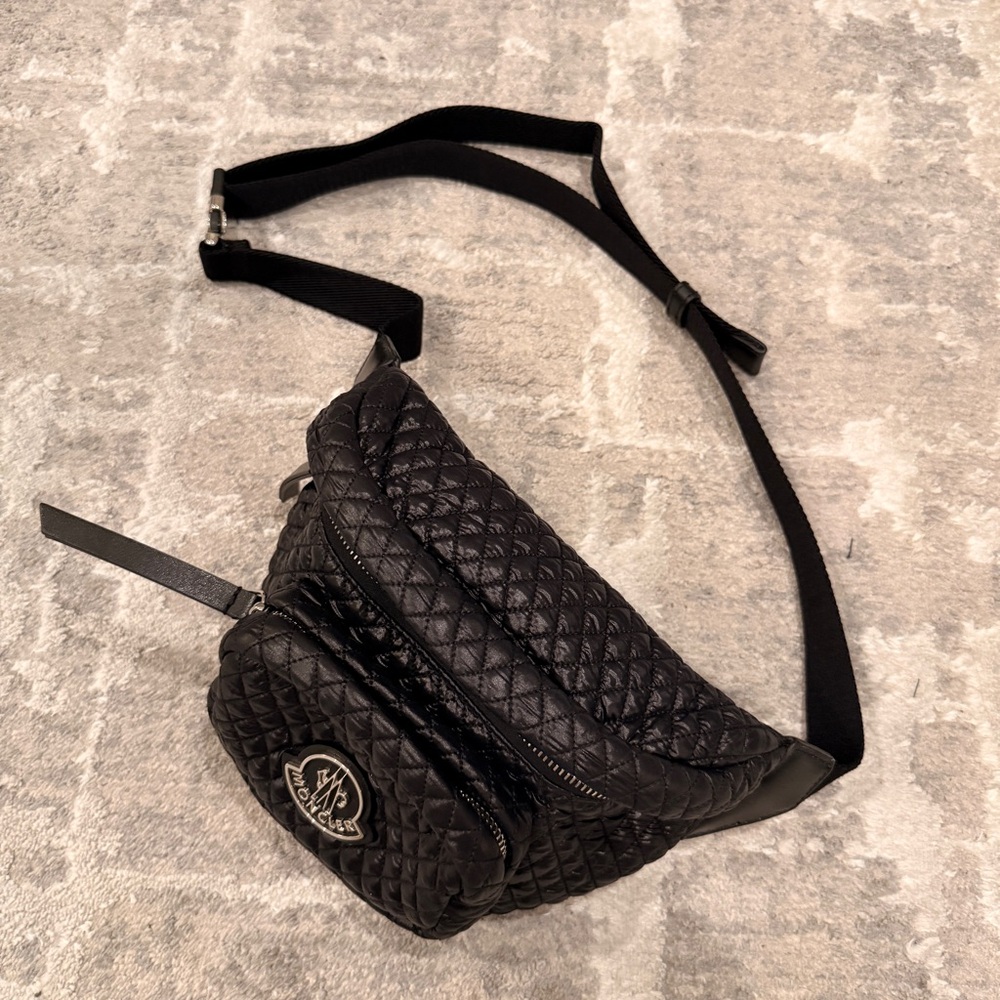 Moncler Black Quilted Belt Bag - Picture 2 of 6